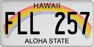 HI license plate FLL257