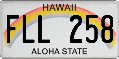 HI license plate FLL258