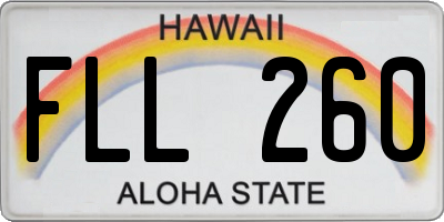 HI license plate FLL260