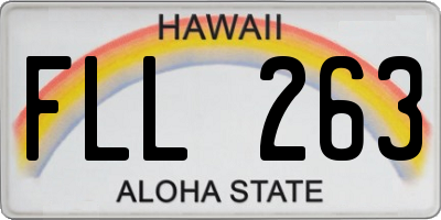 HI license plate FLL263