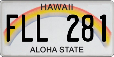 HI license plate FLL281