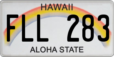 HI license plate FLL283