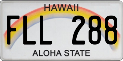 HI license plate FLL288