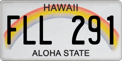 HI license plate FLL291