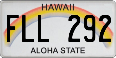 HI license plate FLL292