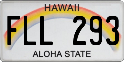 HI license plate FLL293