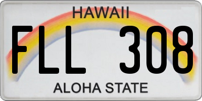 HI license plate FLL308