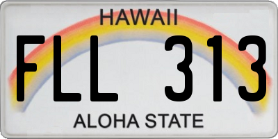 HI license plate FLL313