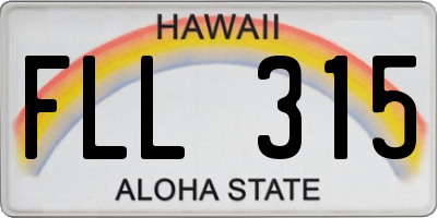 HI license plate FLL315