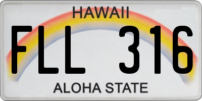 HI license plate FLL316