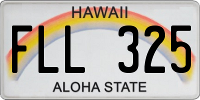 HI license plate FLL325