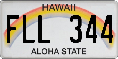 HI license plate FLL344