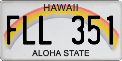 HI license plate FLL351
