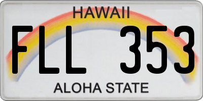 HI license plate FLL353