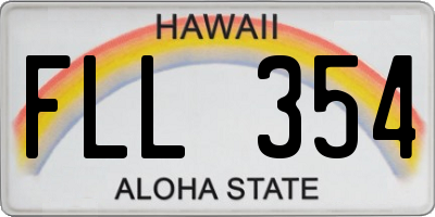 HI license plate FLL354