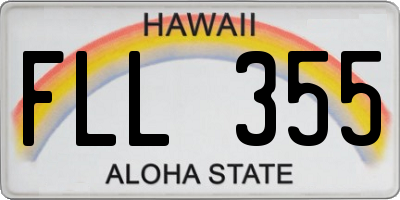 HI license plate FLL355
