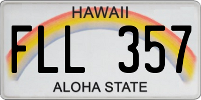 HI license plate FLL357