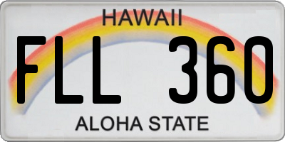 HI license plate FLL360
