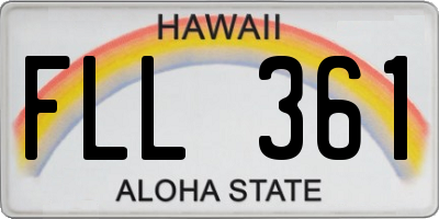 HI license plate FLL361