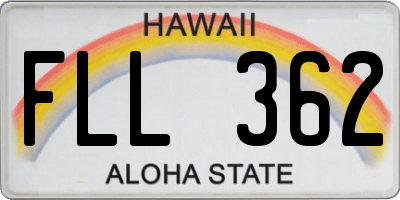 HI license plate FLL362