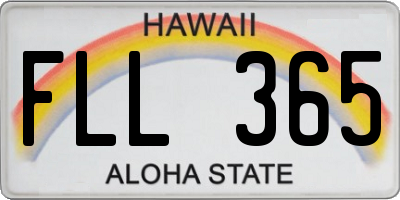 HI license plate FLL365