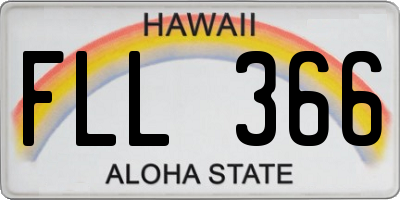 HI license plate FLL366