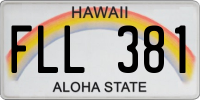 HI license plate FLL381