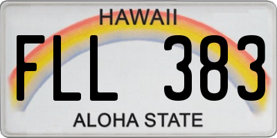 HI license plate FLL383