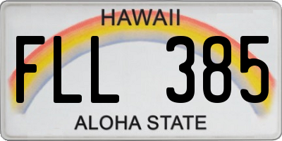 HI license plate FLL385