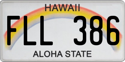 HI license plate FLL386