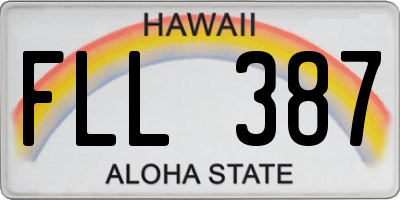 HI license plate FLL387