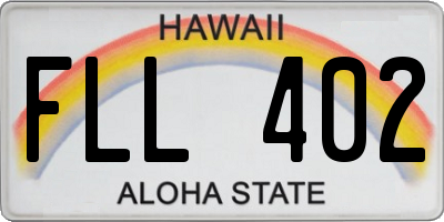 HI license plate FLL402