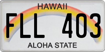 HI license plate FLL403