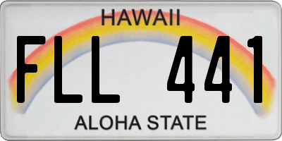 HI license plate FLL441
