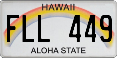 HI license plate FLL449