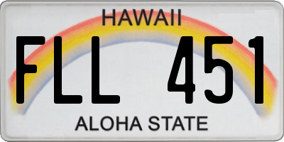 HI license plate FLL451