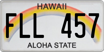 HI license plate FLL457