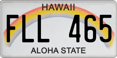 HI license plate FLL465
