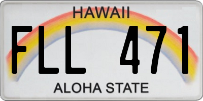 HI license plate FLL471