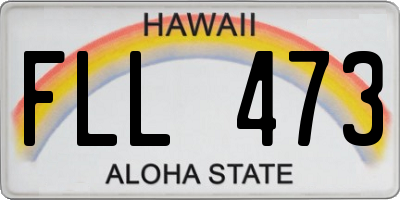HI license plate FLL473