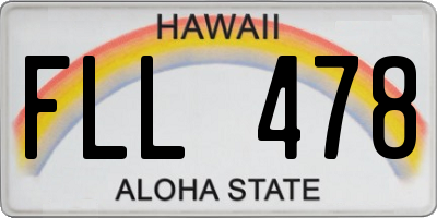 HI license plate FLL478