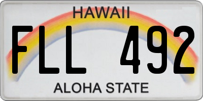 HI license plate FLL492