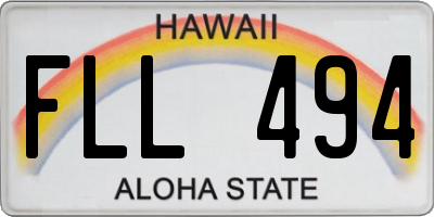 HI license plate FLL494