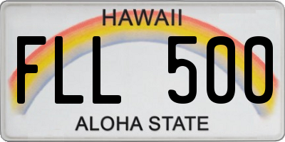 HI license plate FLL500