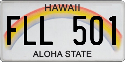HI license plate FLL501