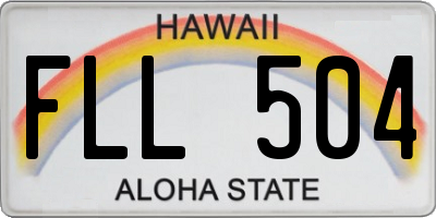 HI license plate FLL504