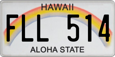 HI license plate FLL514