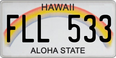HI license plate FLL533