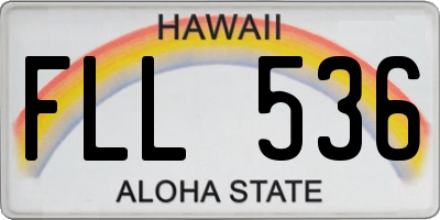 HI license plate FLL536