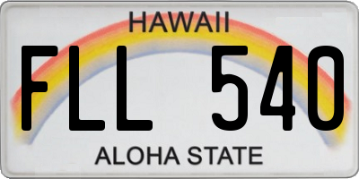 HI license plate FLL540